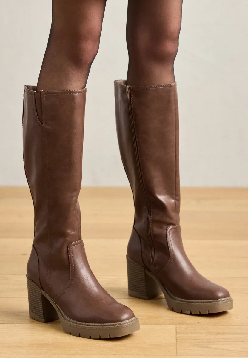 Plateaustiefel - cognac