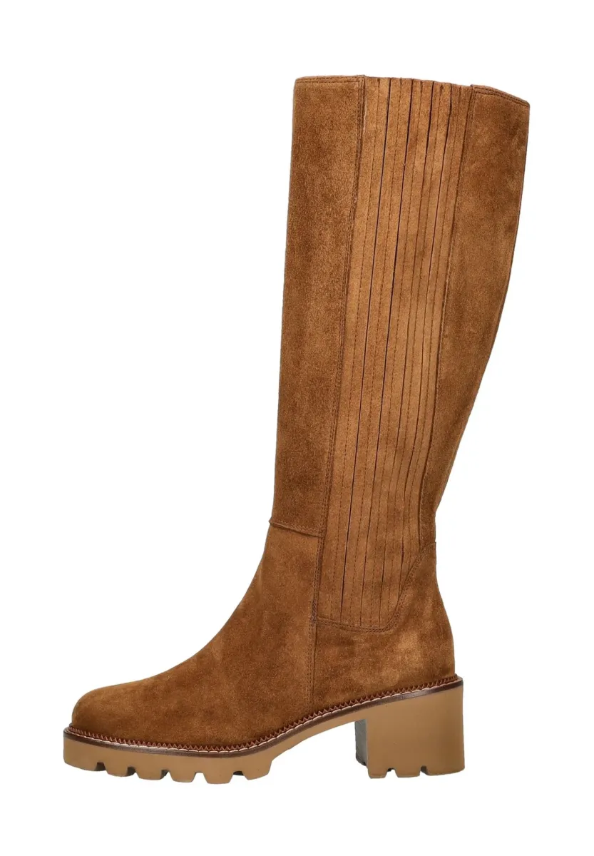 Plateaustiefel - soft suede toffee
