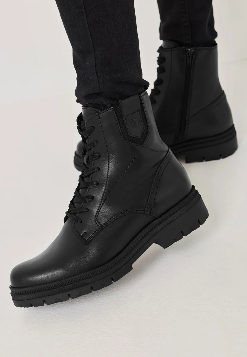 Plateaustiefelette - black leather