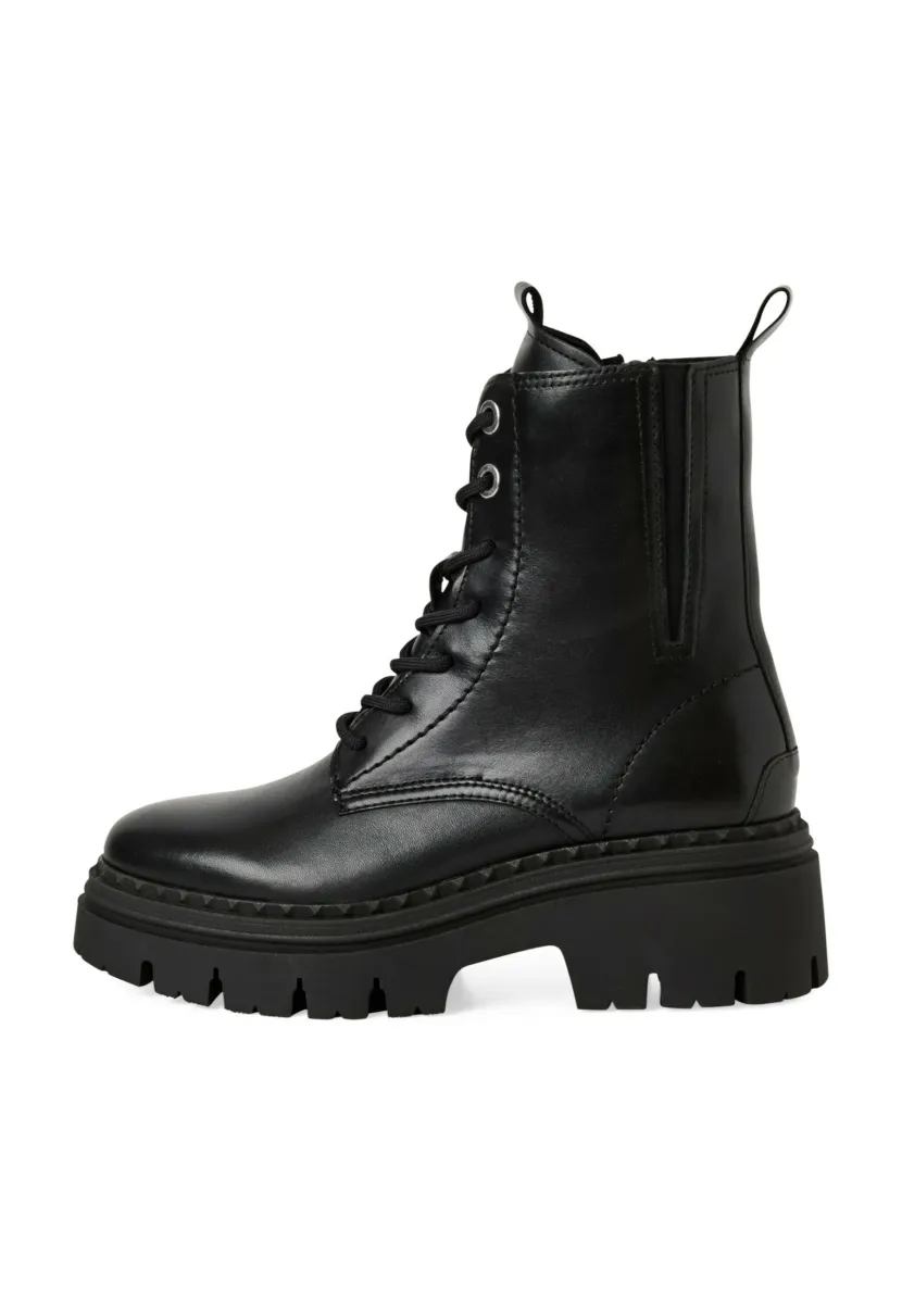 Plateaustiefelette - black leather