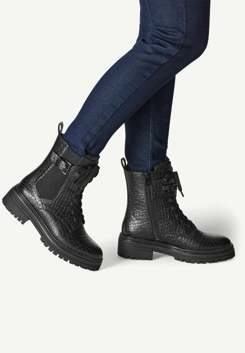 Plateaustiefelette - black str