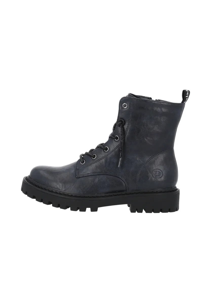 Plateaustiefelette - blau/schwarz