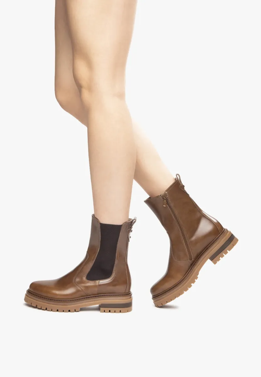 Plateaustiefelette - cuoio