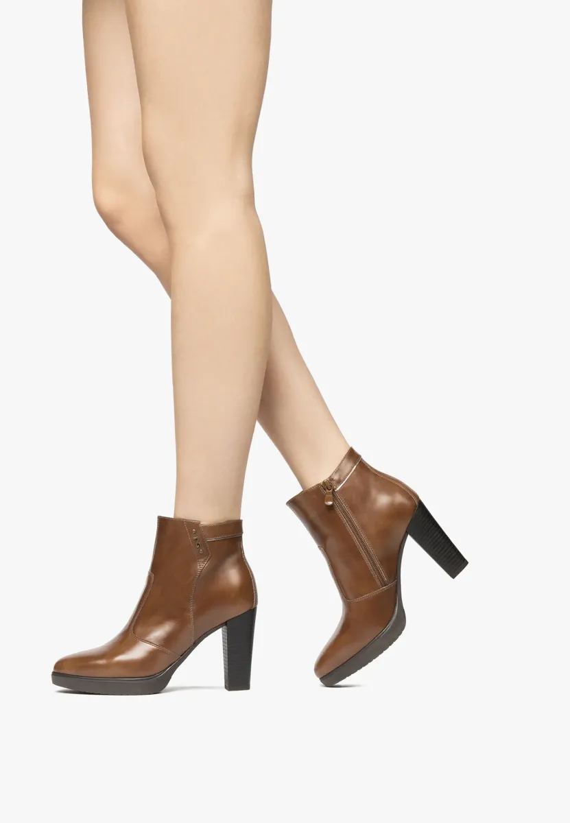 Plateaustiefelette - cuoio
