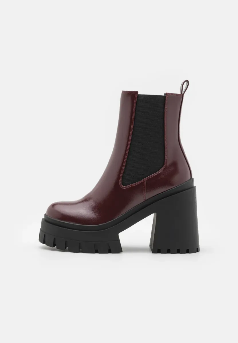 Plateaustiefelette - dark red