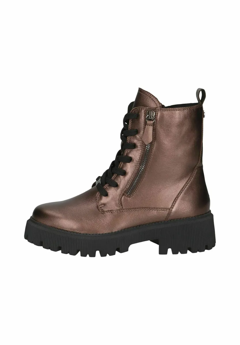 Plateaustiefelette - dk brown met