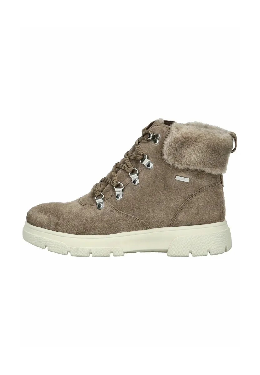 Plateaustiefelette - dk taupe suede