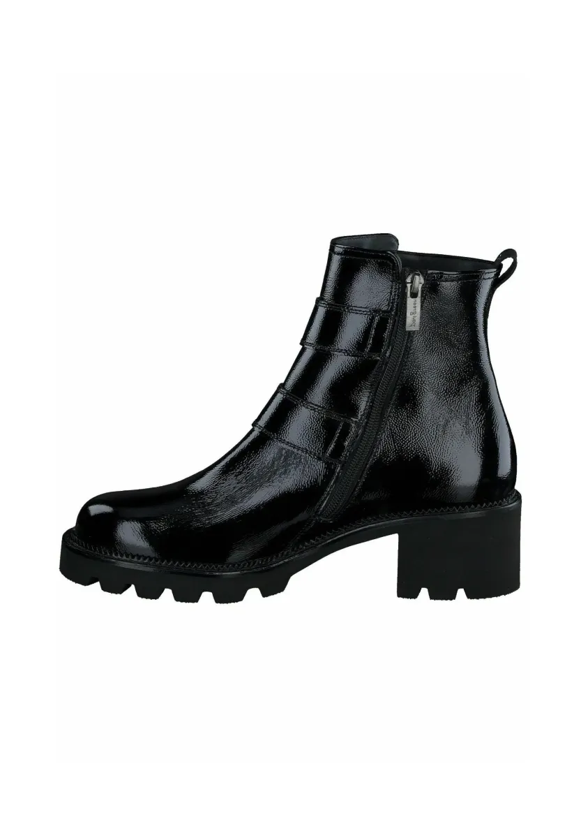 Plateaustiefelette - knautschlack black