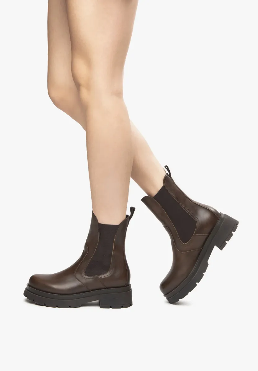 Plateaustiefelette - marrone