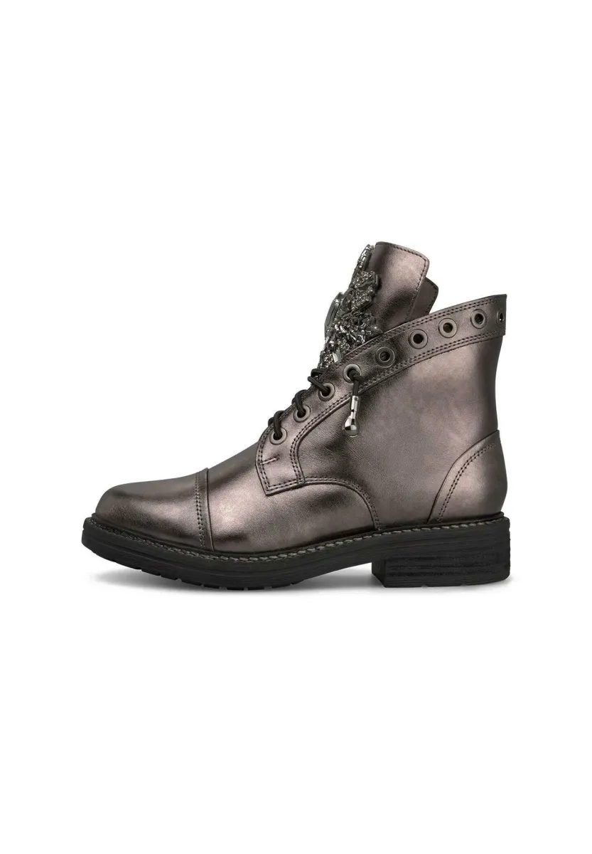 Plateaustiefelette - Metallic Grey