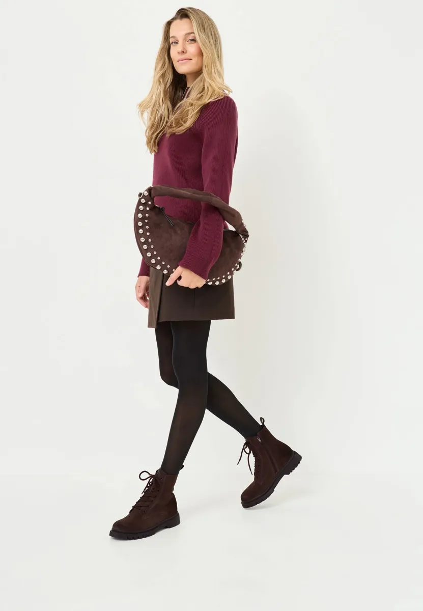 Plateaustiefelette - mocca suede