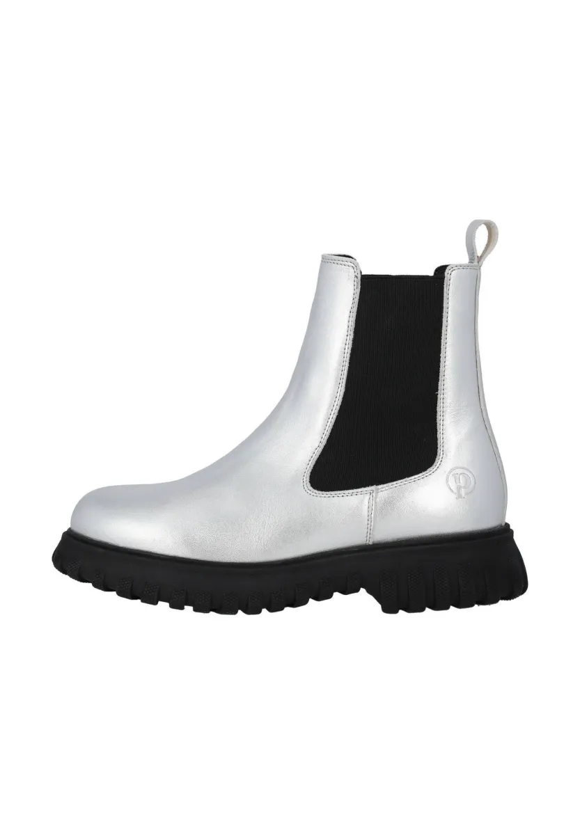 Plateaustiefelette - silber