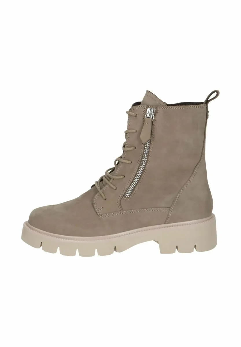 Plateaustiefelette - taupe nubuc