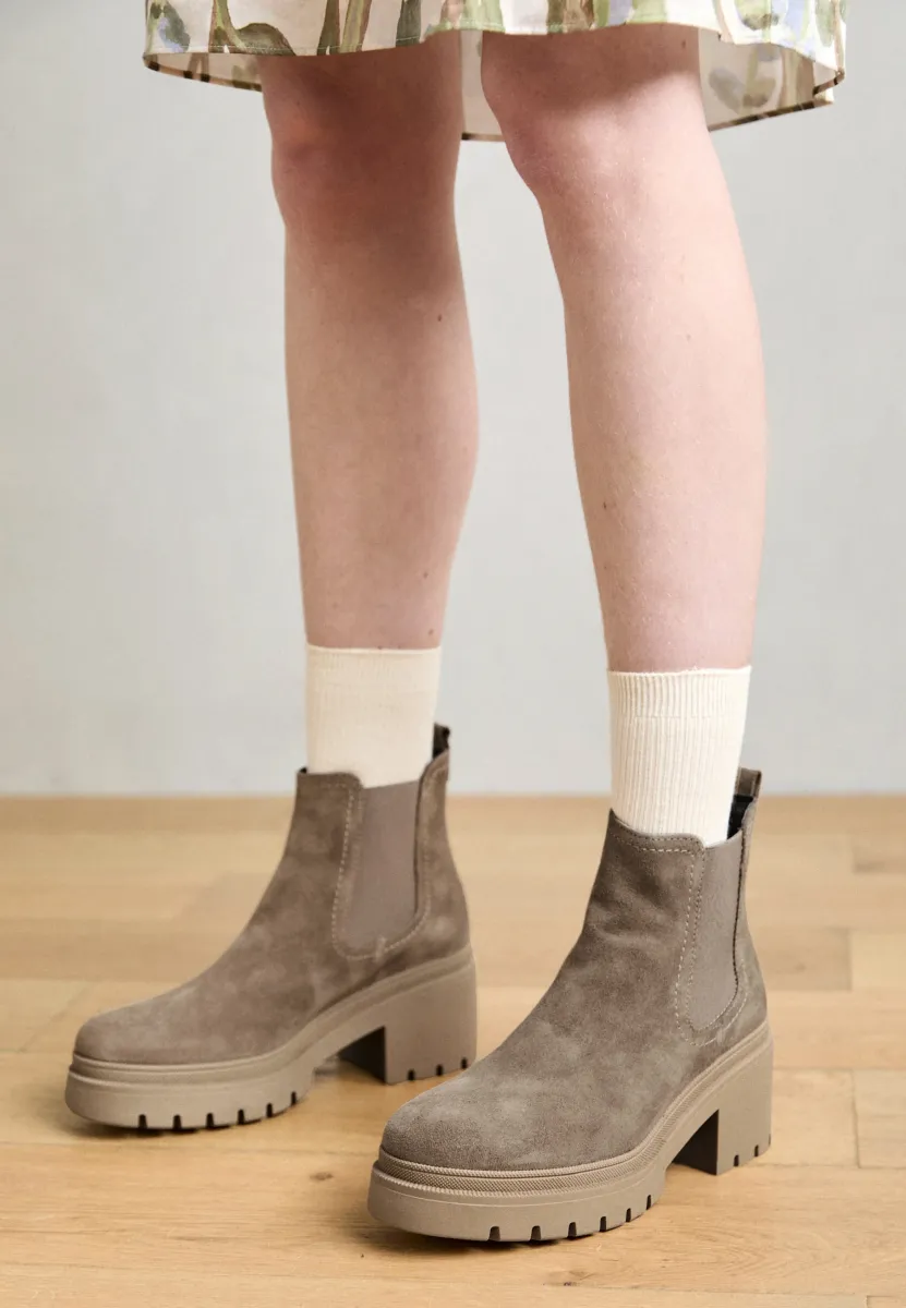 Plateaustiefelette - taupe