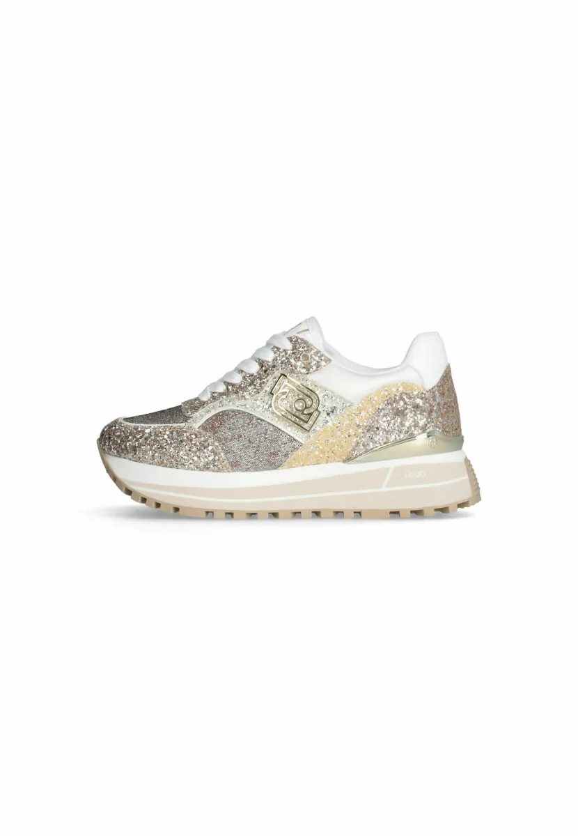 PLATFORM  WITH FULL GLITTER - Sneaker low - gold