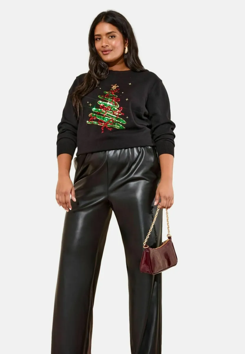 PLUS SIZE FIT - CHRISTMAS - Strickpullover - black tree