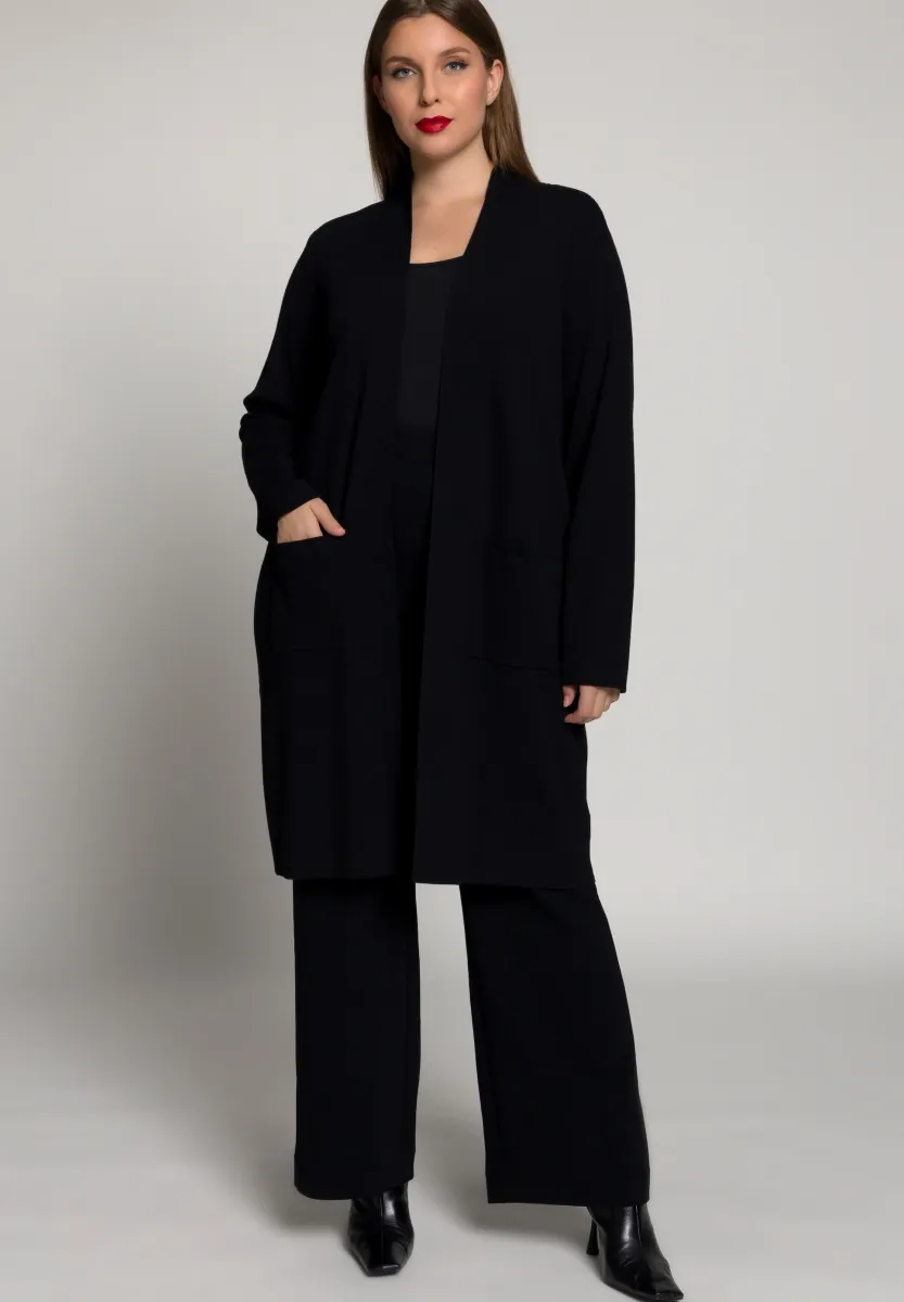 PLUS SIZE LONG OPEN FRONT - Strickjacke