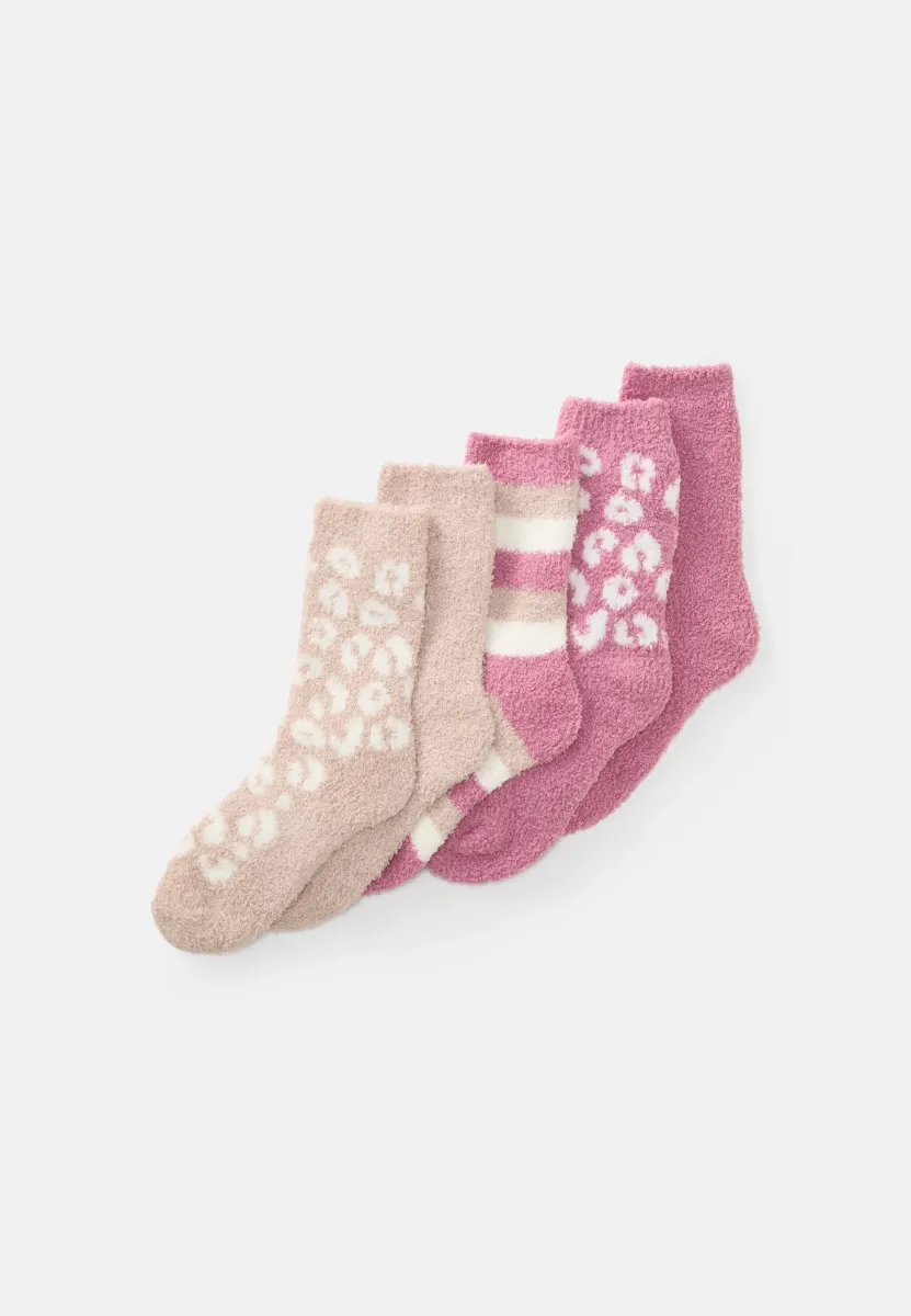 PLUSH SOCKS 5 PACK  - Socken - pink/beige/white
