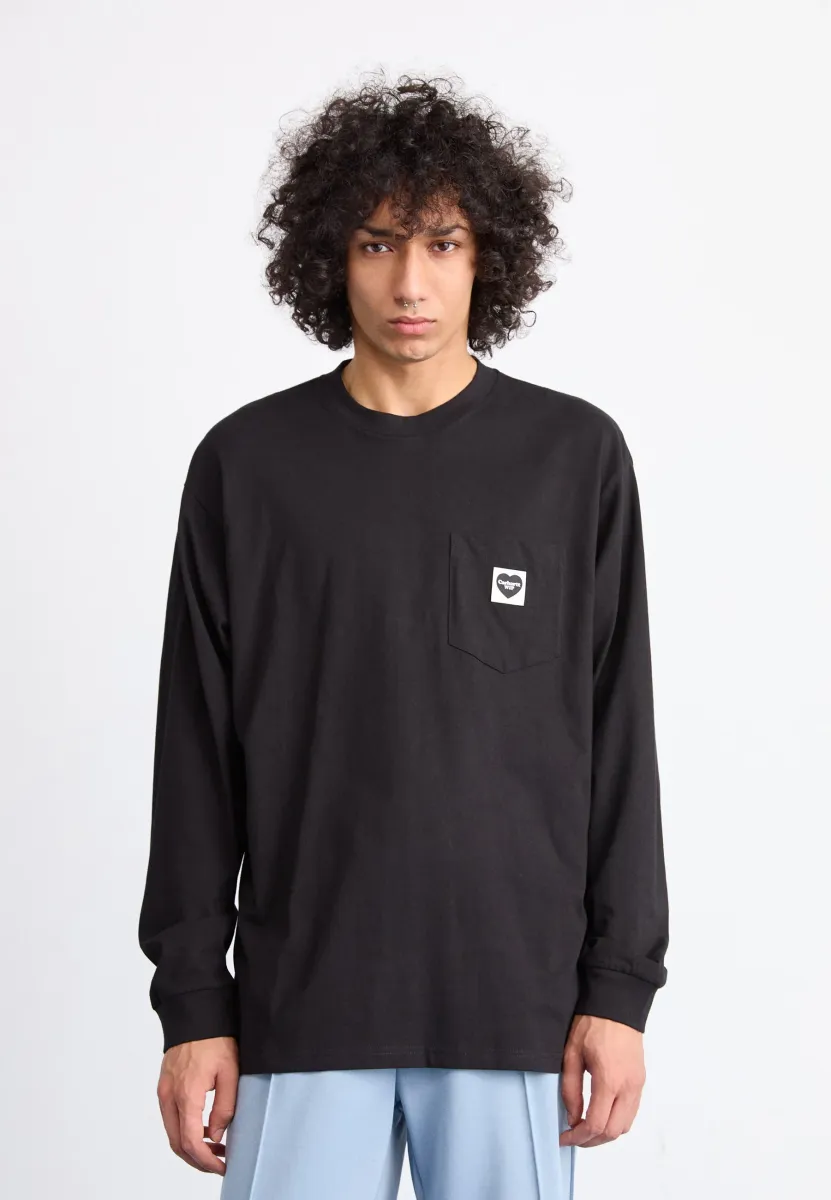 POCKET HEART - Langarmshirt - black