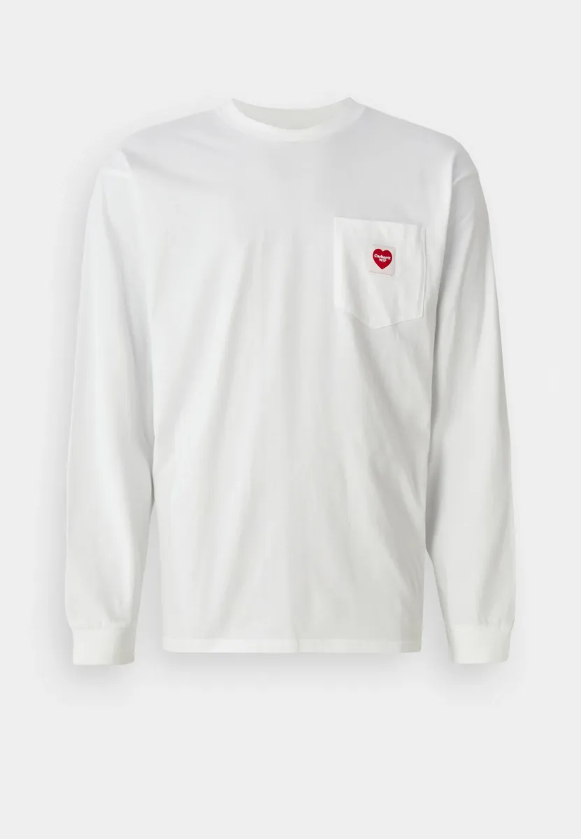 POCKET HEART - Langarmshirt - white/red
