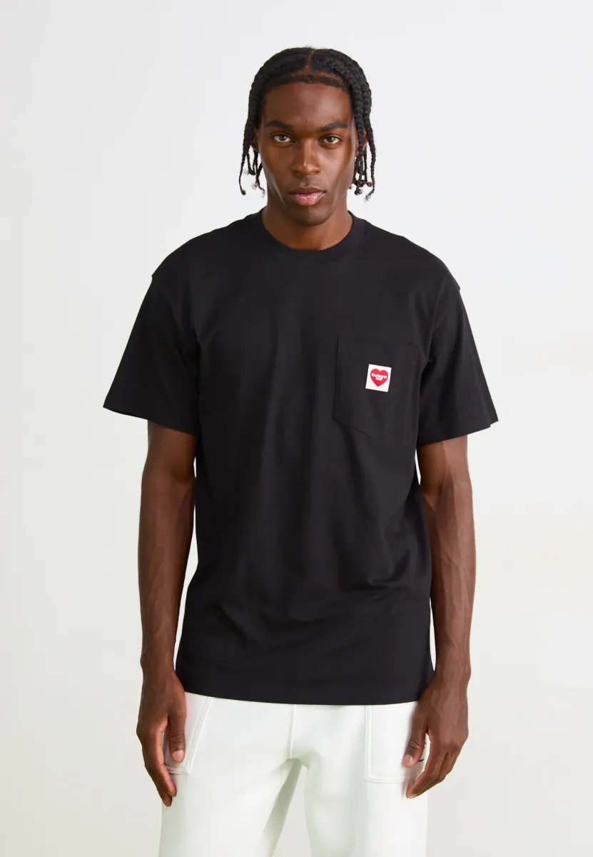 POCKET HEART - T-Shirt basic - black/red