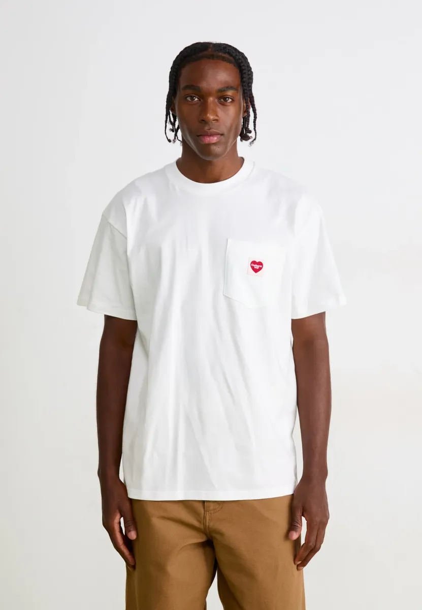 POCKET HEART - T-Shirt basic - white/red