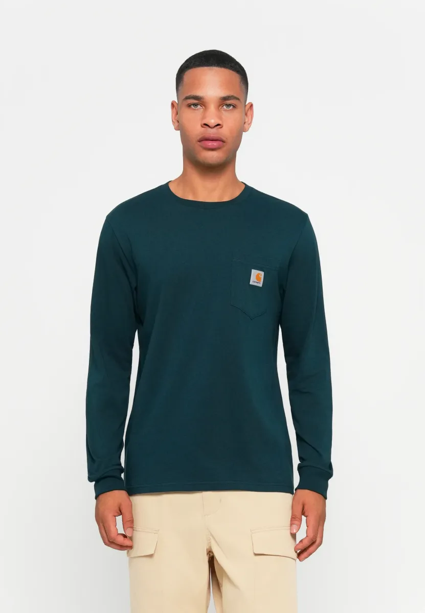 POCKET - Langarmshirt - deep lagoon