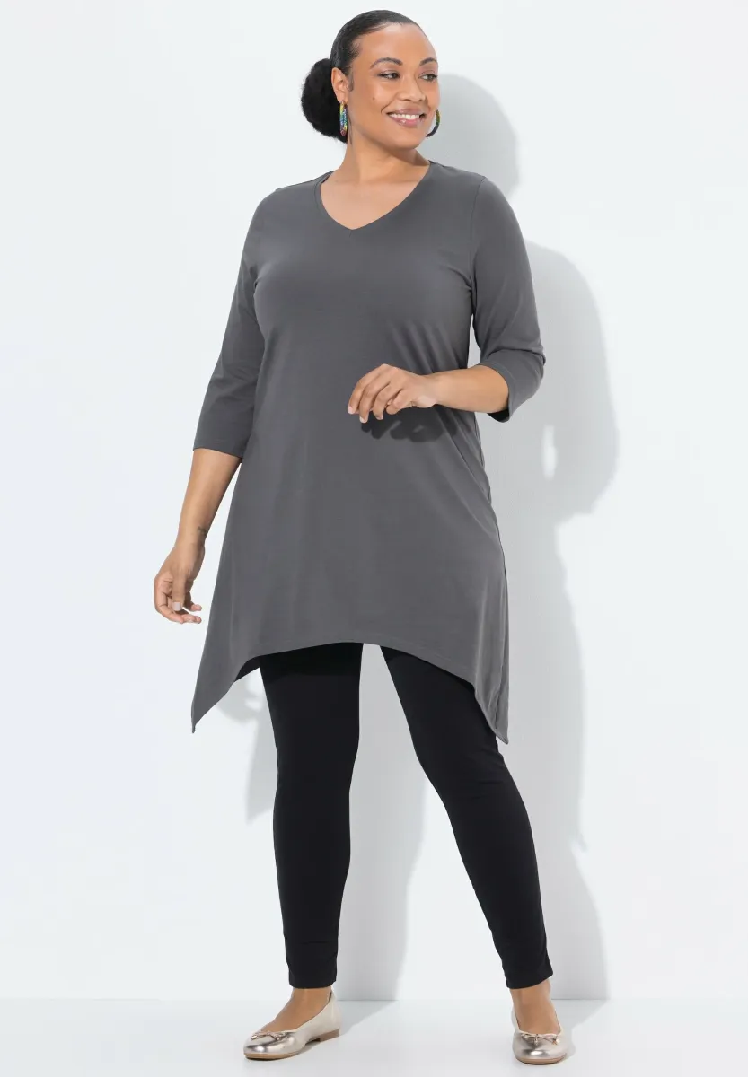 POINTED HEM EMPIRE - Langarmshirt - graphite grey