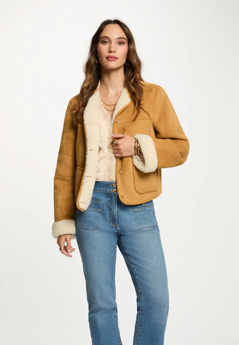 POLI - Kunstlederjacke - camel m