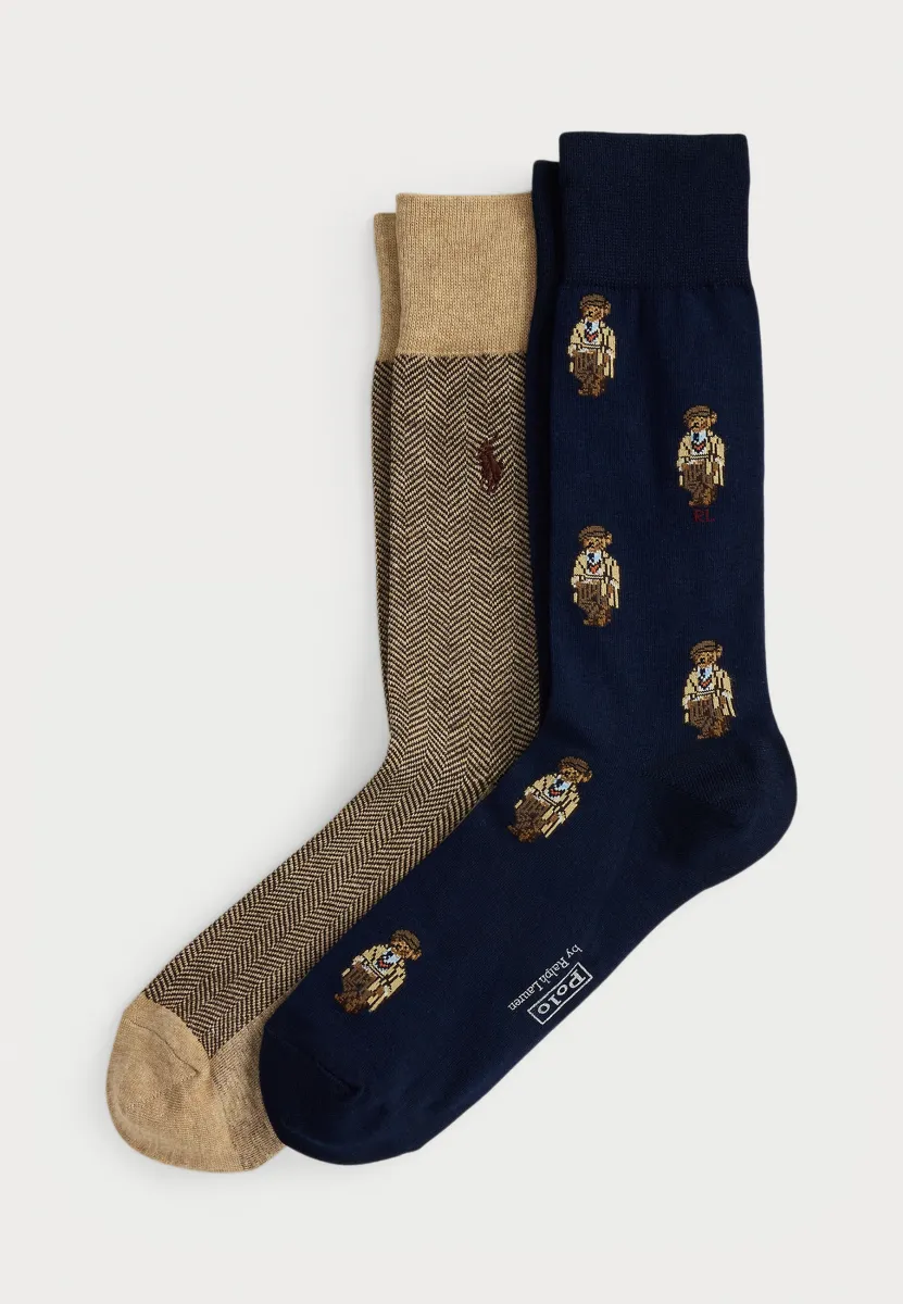 POLO BEAR TROUSER SOCK 2-PACK - Socken - navy / h camel