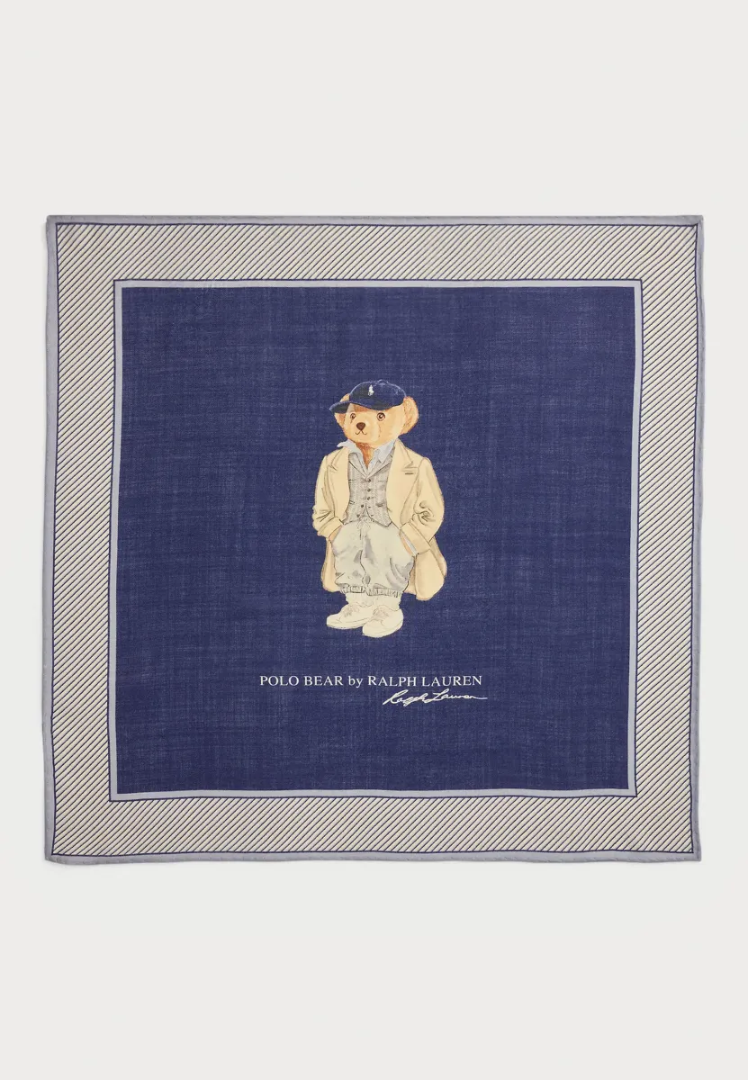 POLO BEAR WOOL-SILK BANDANNA - Schal - navy