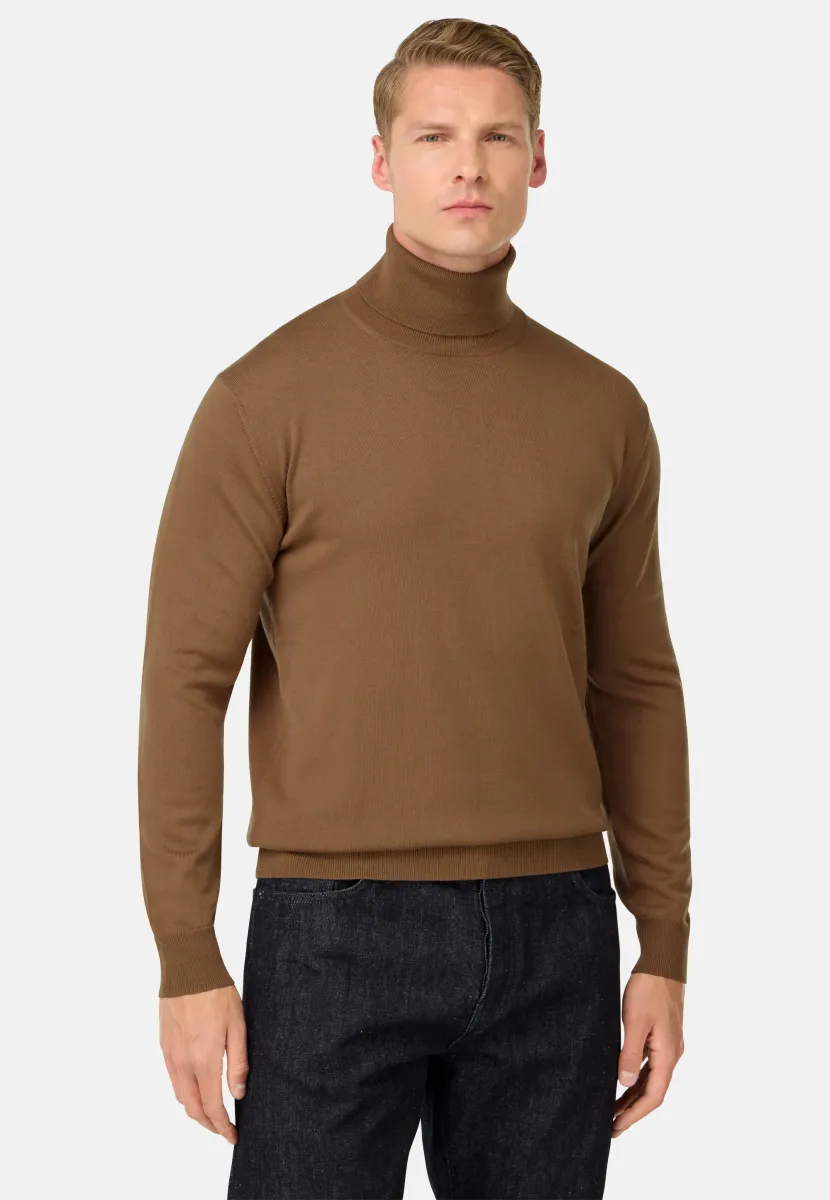 POLO NECK - Strickpullover - hazelnut
