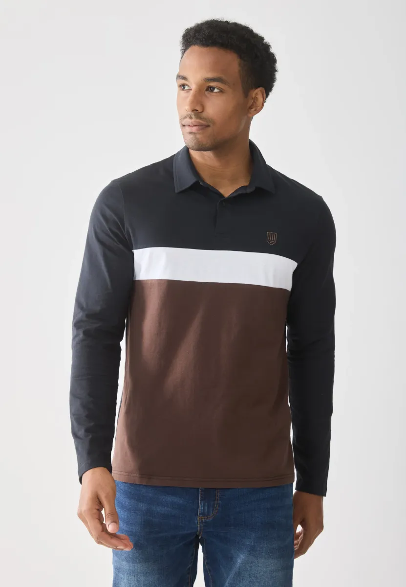Poloshirt - Black/Dark Brown