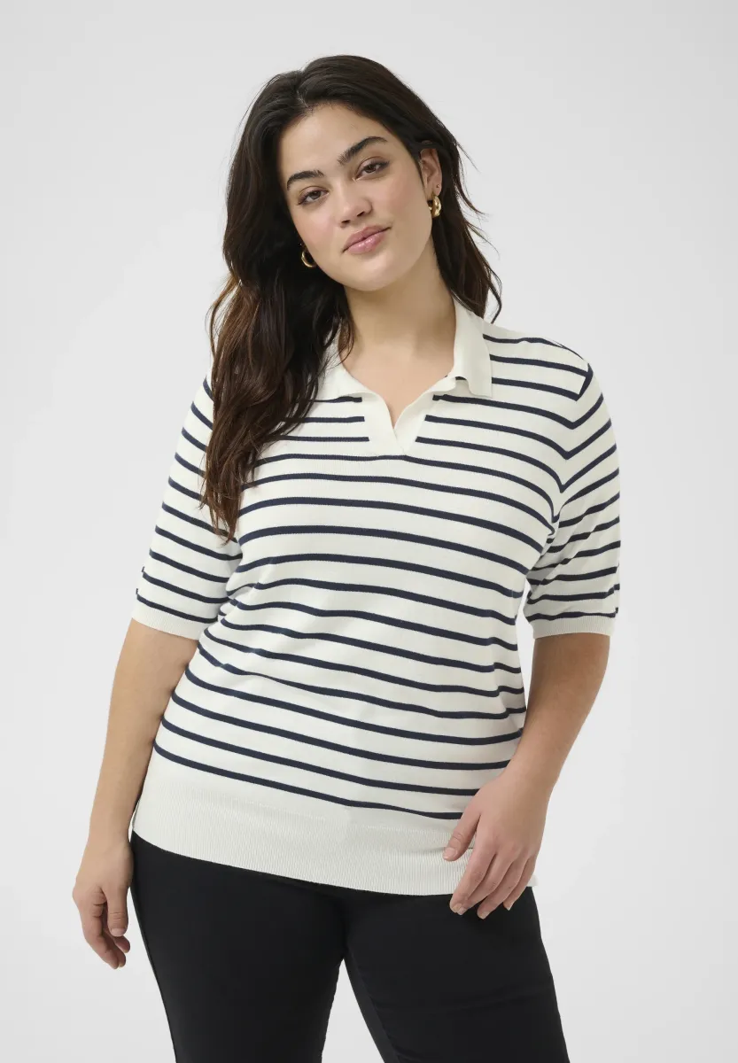 Poloshirt - chalk midnight marine stripe