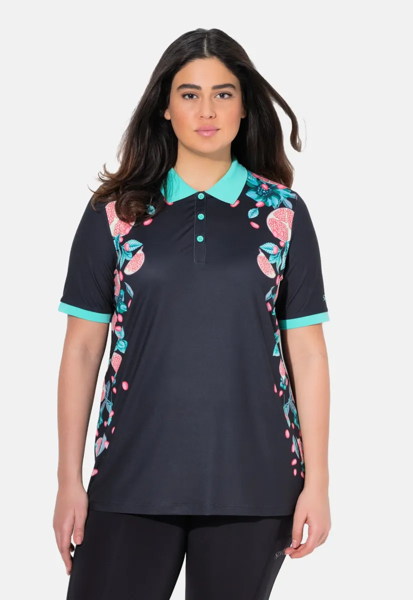 POMEGRANATE MOTIF ACTIVE  - Poloshirt - black