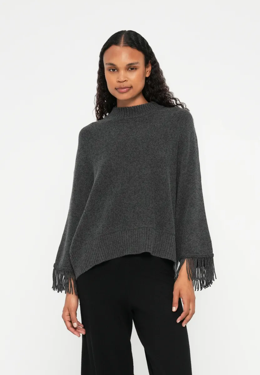 PONCHO - Strickpullover - charcoal