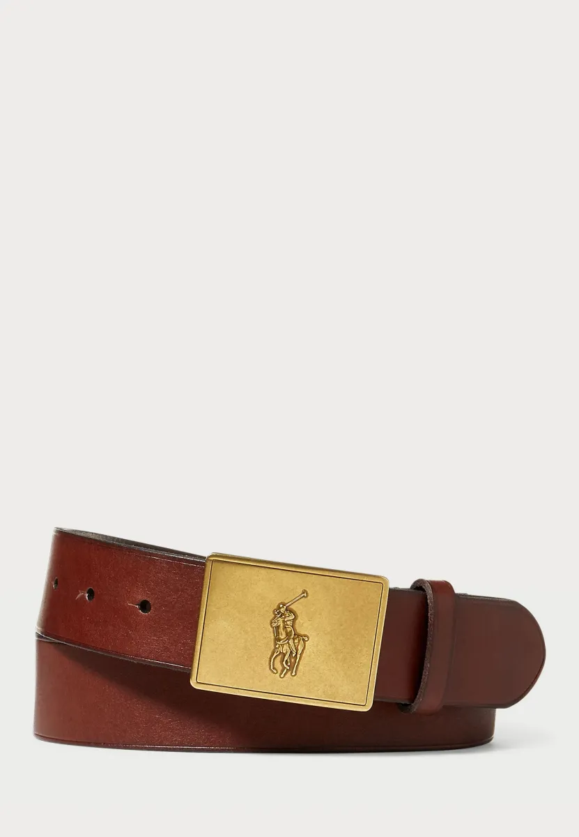 PONY PLAQUE LEATHER BELT - Gürtel - brown