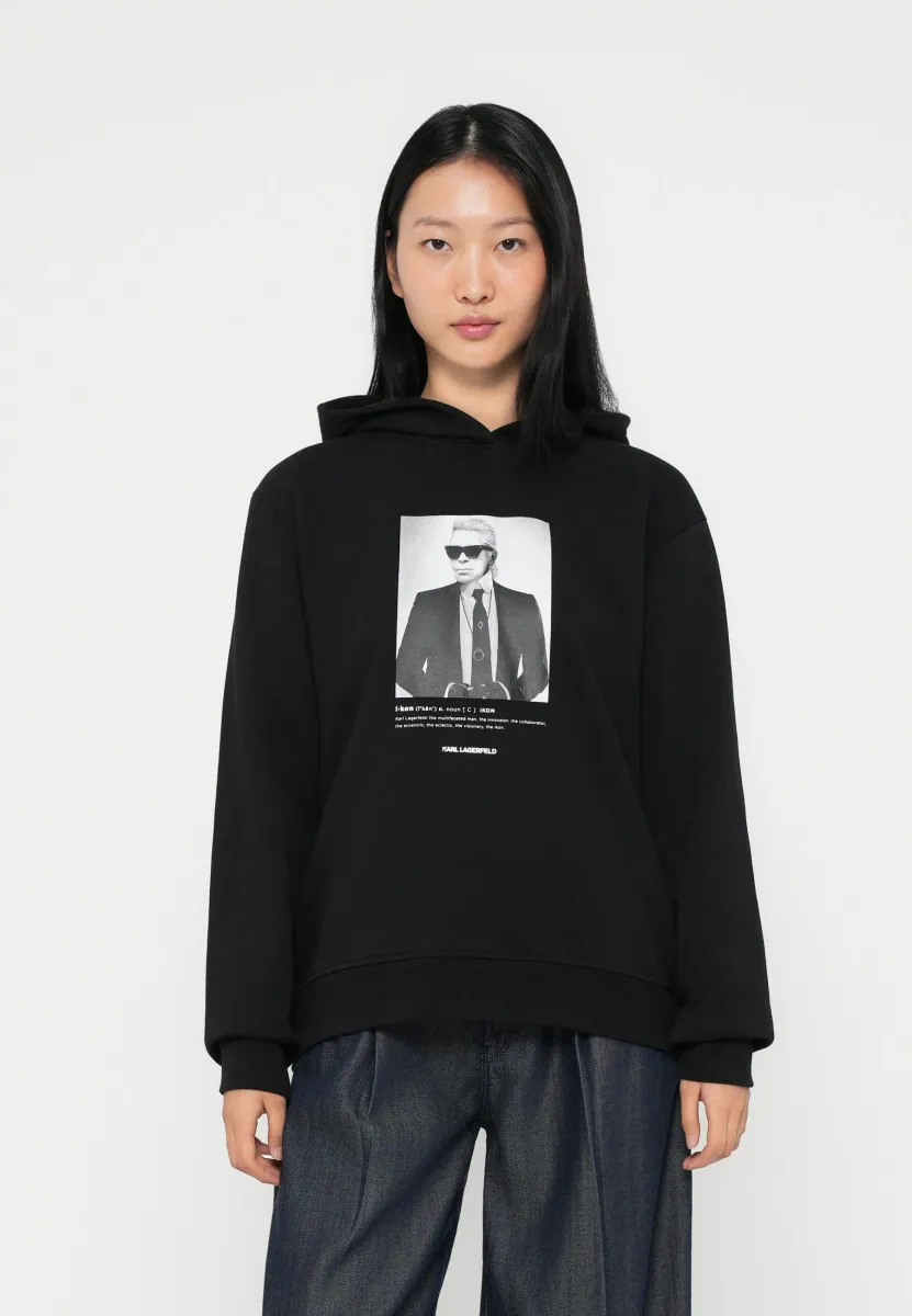 PORTRAIT HOODIE - Sweatshirt - black