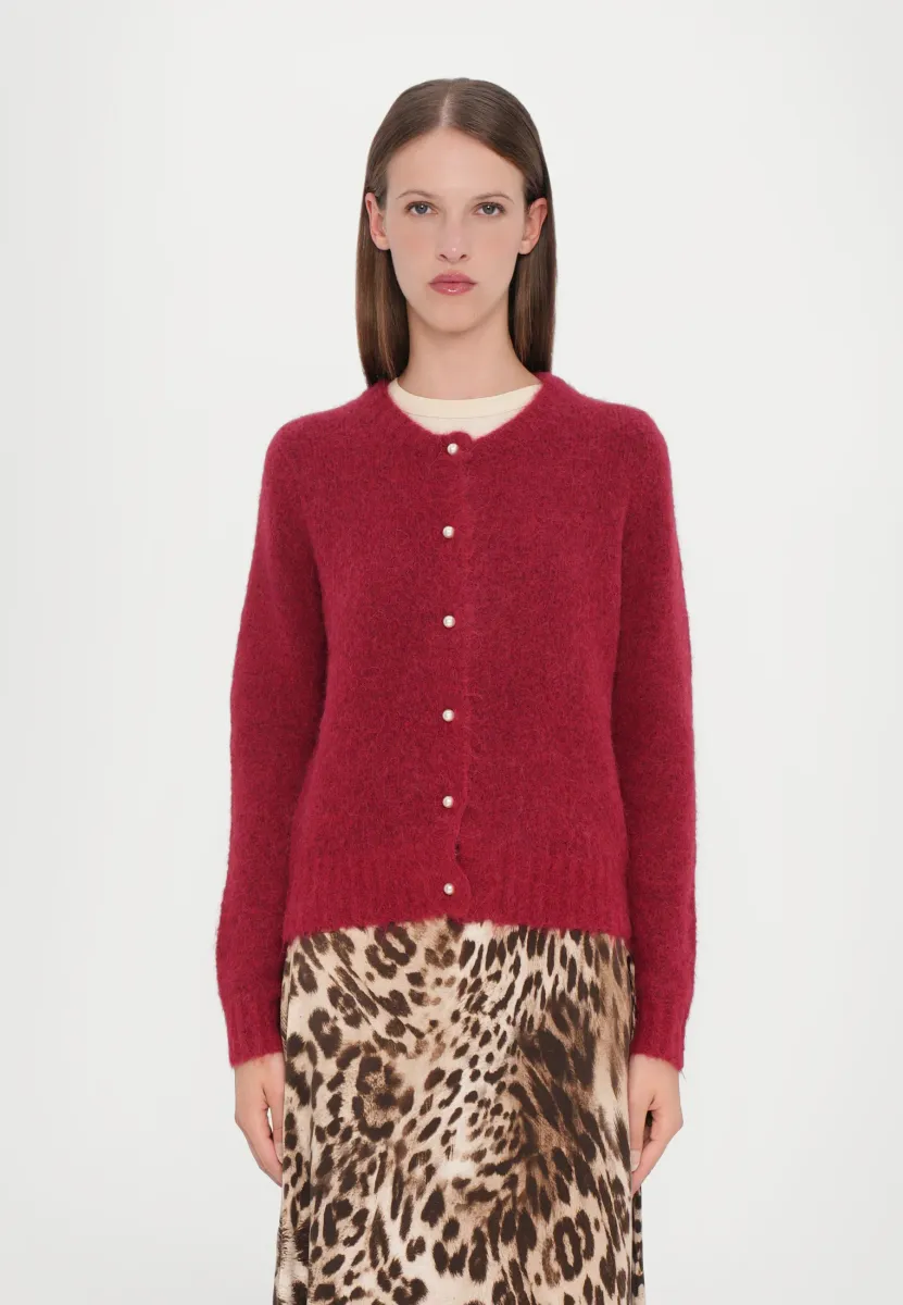 POVILLA - Strickjacke - bordeaux