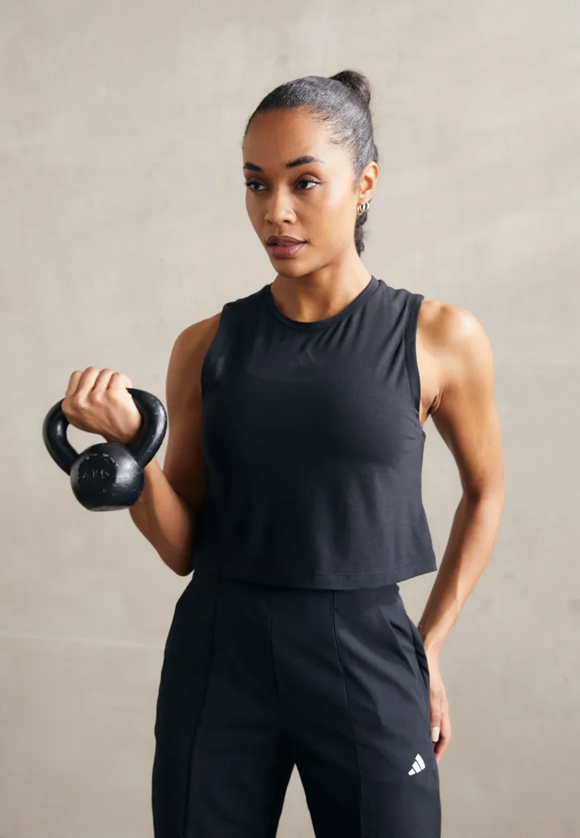 POWER 3-STRIPES BOXY - Top - black