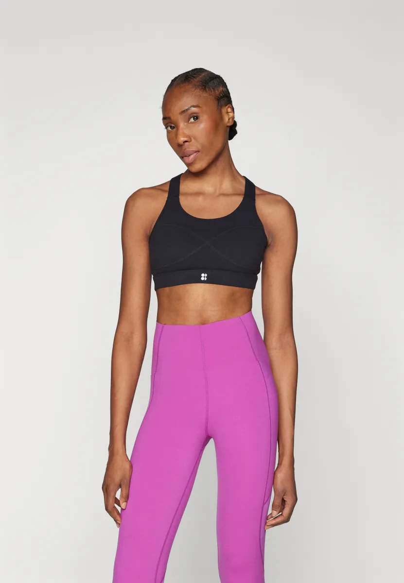 POWER MEDIUM SUPPORT BRA - Sport-BH mit mittlerer Stützkraft - black