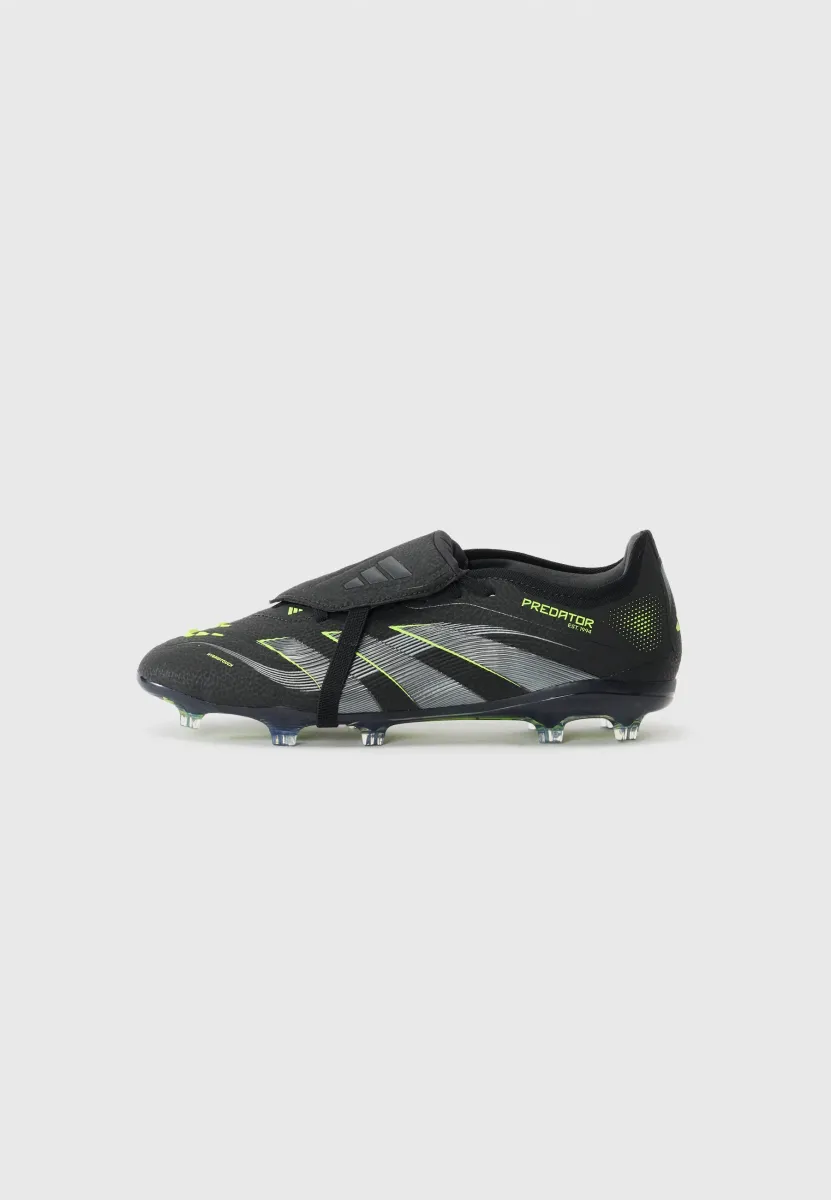 PREDATOR PRO FOLD-OVER TONGUE FIRM GROUND FOOTBALL BOOTS - Fußballschuhe für festen Untergrund - core black/carbon/lucid lemon