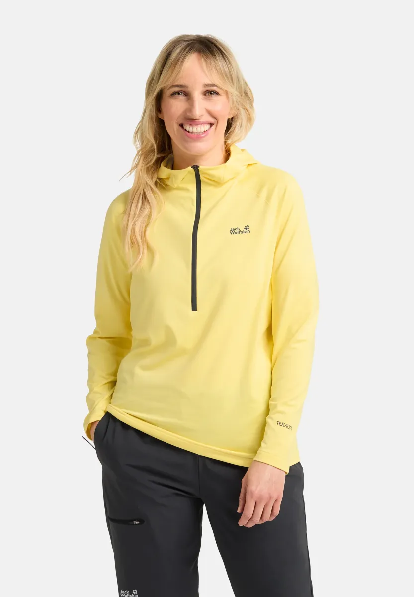 PRELIGHT TRAIL HOODED - Langarmshirt - lemon ice