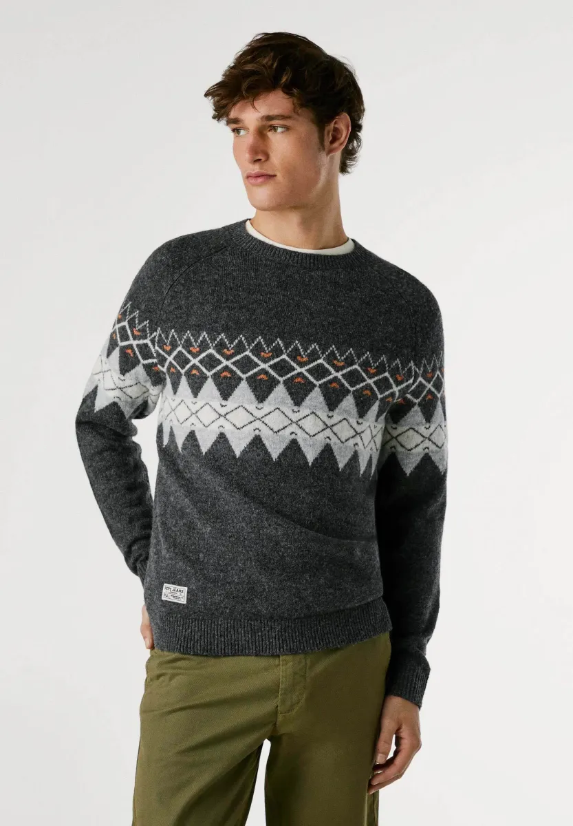 PRESLEY - Strickpullover - dark grey marl