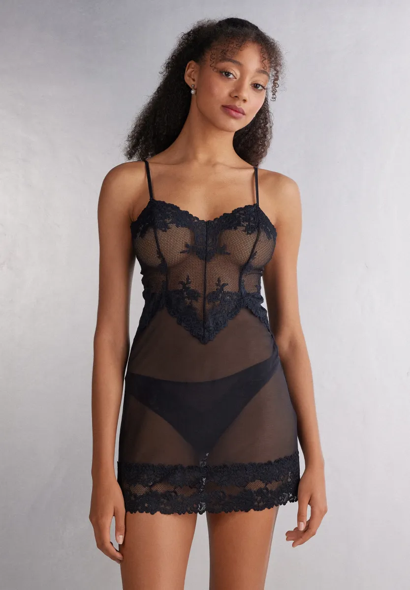 PRETTY FLOWERS - Nachthemd - schwarz