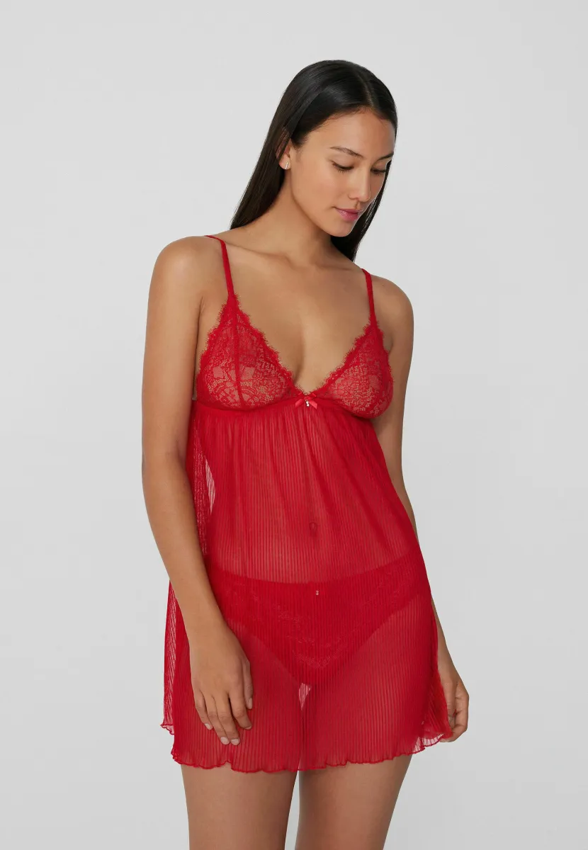 PRETTY PLISSÉ - Nachthemd - red