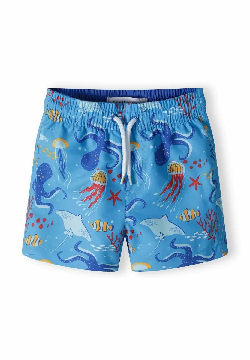 PRINT AND ELASTIC WAIST - Badeshorts - blue navy