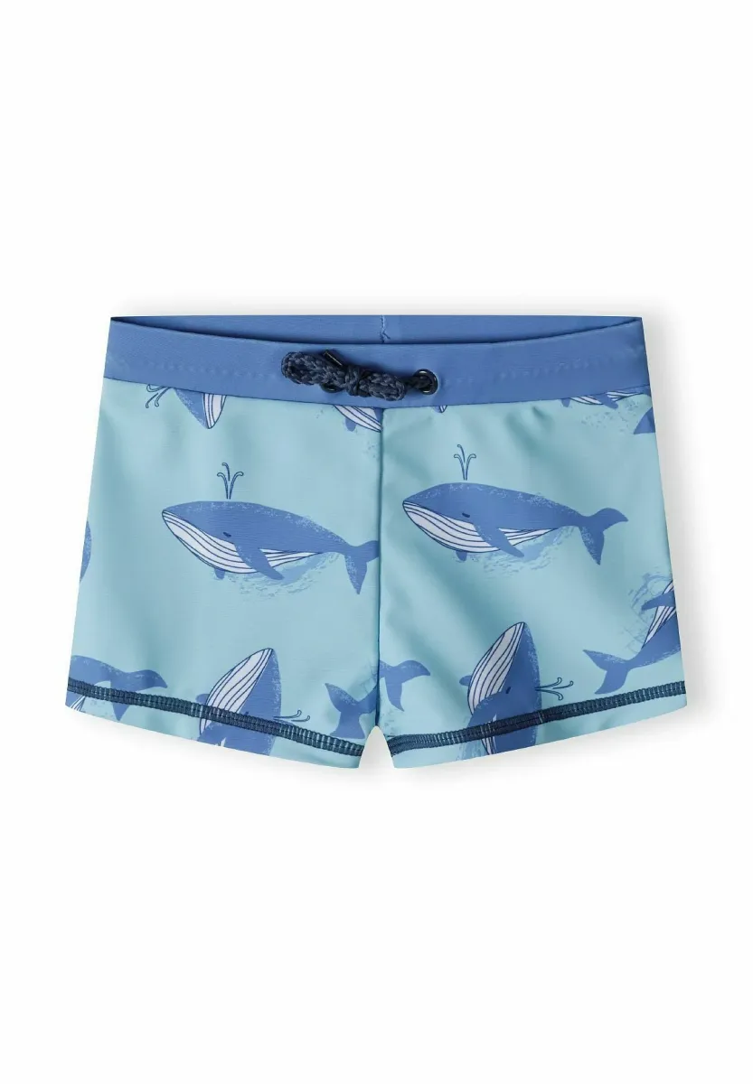 PRINTED AND ELASTIC WAIST - Shorts - blue light blue
