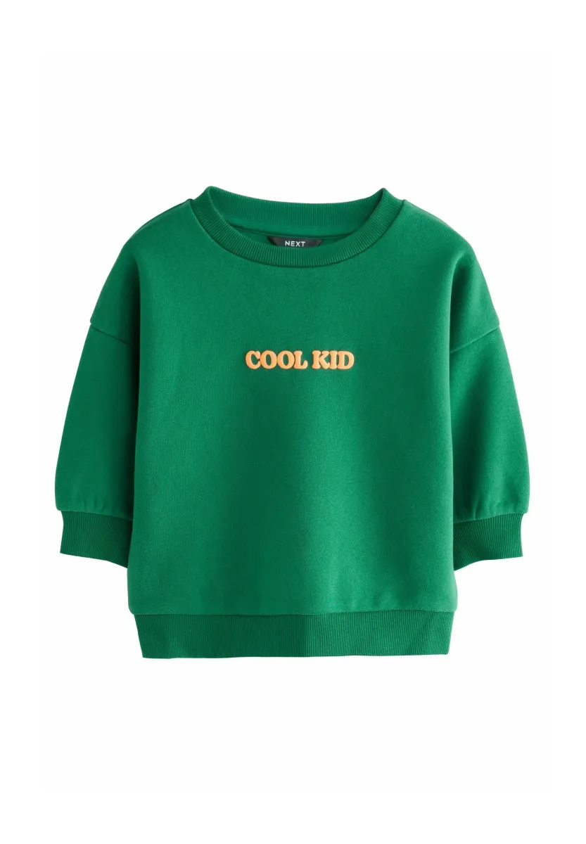 PRINTED CREW NECK - Sweatshirt - green orange