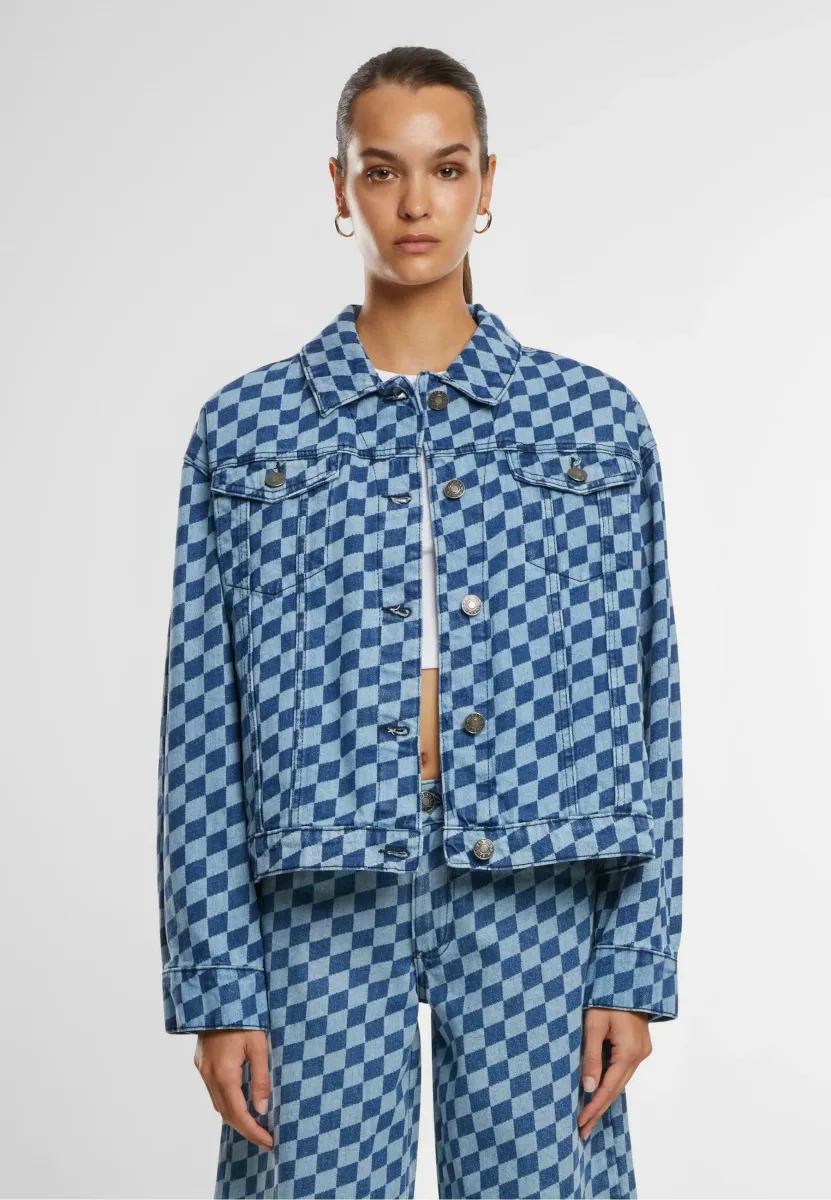 PRINTED - Jeansjacke - bluelasercheck